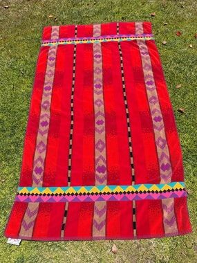VTG Royal Terry Geometric Southwestern Large Beach Towel Colorful Brazil 34x67